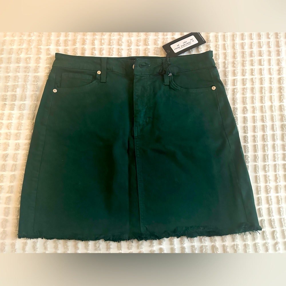 “Just Black” dark green washed denim skirt. Size M.
